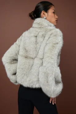Vintage Look Veste à col bonnet en synthétique