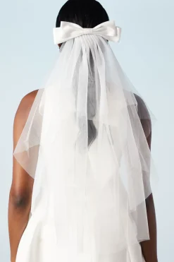 Coast Voile de Mariée Mini avec Nœud en Satin< Satin Et Dentelle
