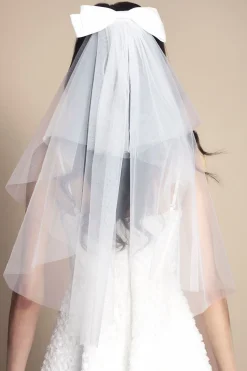 Coast Voile de Mariée Mini avec Nœud en Satin< Satin Et Dentelle