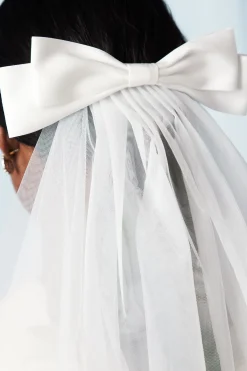 Coast Voile de Mariée Mini avec Nœud en Satin< Satin Et Dentelle