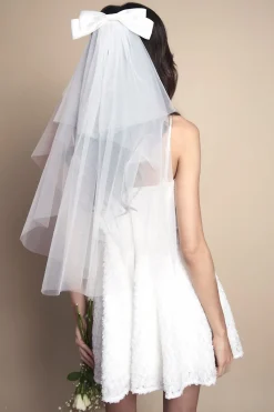 Coast Voile de Mariée Mini avec Nœud en Satin< Satin Et Dentelle