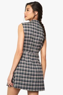 Vérifiez la robe mini trapèze sur mesure