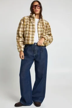 Vérifiez la veste bomber Teddy zippée