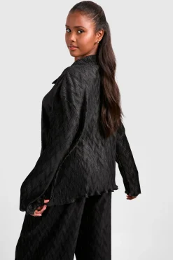 Wave Plisse Chemise à Coupe Décontractée