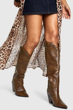 Western Bottes à détails cloutés