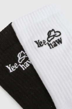 Western Embroidered Sports Socks 2 Pack devient Chaussettes de sport brodées western – Lot de 2