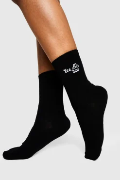 Western Embroidered Sports Socks 2 Pack devient Chaussettes de sport brodées western – Lot de 2