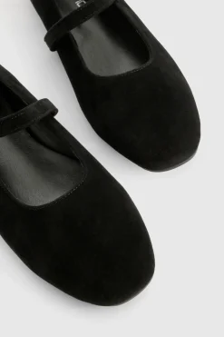 boohoo Wide Fit Faux Suede Mary Jane Ballet Flats< Ballerines|Ballerines