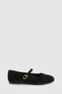 boohoo Wide Fit Faux Suede Mary Jane Ballet Flats< Ballerines|Ballerines