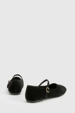 boohoo Wide Fit Faux Suede Mary Jane Ballet Flats< Ballerines|Ballerines