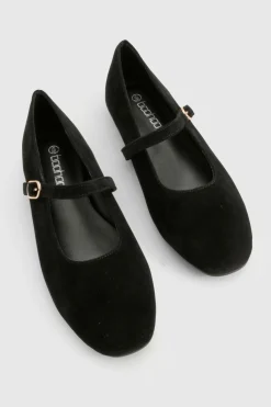 boohoo Wide Fit Faux Suede Mary Jane Ballet Flats< Ballerines|Ballerines