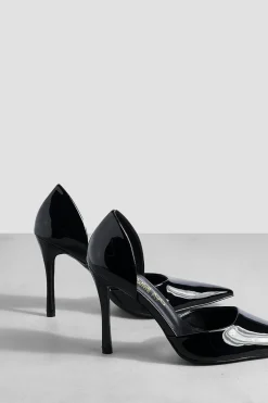 boohoo Wide Fit Patent Cut Out Court Shoe< Chaussures Festives|Chaussures À Talons
