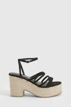 boohoo Wide Fit Strappy Low Wedge< Chaussures Festives|Chaussures À Talons