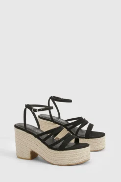 boohoo Wide Fit Strappy Low Wedge< Chaussures Festives|Chaussures À Talons