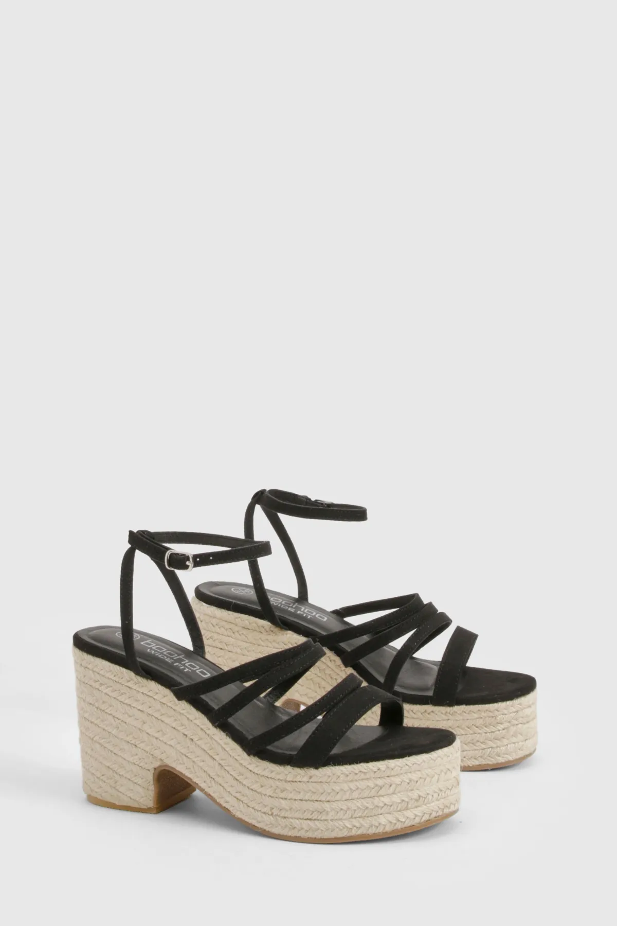 boohoo Wide Fit Strappy Low Wedge< Chaussures Festives|Chaussures À Talons