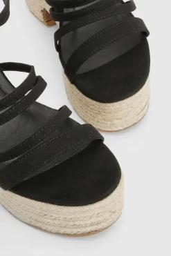 boohoo Wide Fit Strappy Low Wedge< Chaussures Festives|Chaussures À Talons
