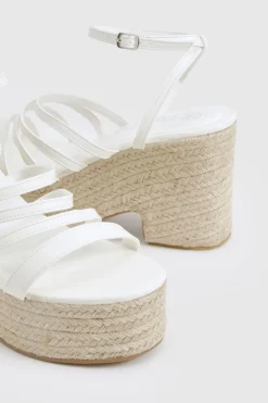 boohoo Wide Fit Strappy Low Wedge< Chaussures Festives|Chaussures À Talons