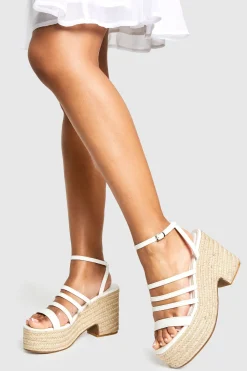 boohoo Wide Fit Strappy Low Wedge< Chaussures Festives|Chaussures À Talons