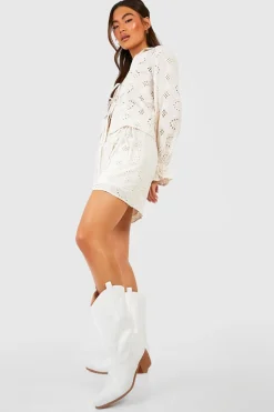 Wide Fit Tab Detail Ankle Cowboy Western Boots