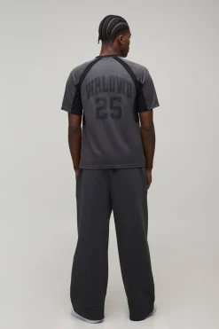 Wide Leg Deboss Motorsport Jogger