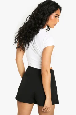 boohoo Woven Button Wrap Skort<Femme Shorts
