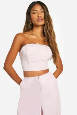 Woven Flower Bandeau Top