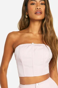 Woven Flower Bandeau Top