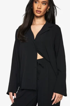 boohoo Woven Oversized Shirt & Drawstring Trouser Co-ord<Femme Ensembles