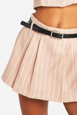 boohoo Woven Pinstripe Tailored Skort<Femme Shorts