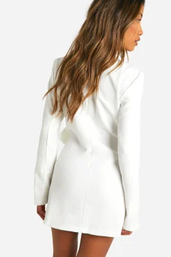 Wrap Drapé Front Tailored Blazer Dress