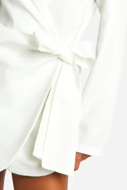 Wrap Drapé Front Tailored Blazer Dress