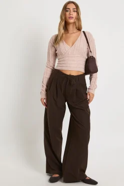 boohoo Wrap Front Cable Detail Jumper<Femme Pulls Et Gilets|Toutes Les Mailles