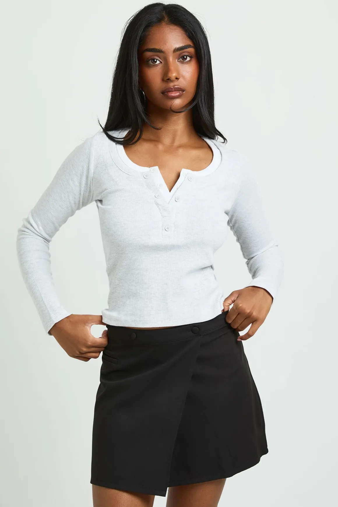 Wrap Over Tailored Mini Skirt